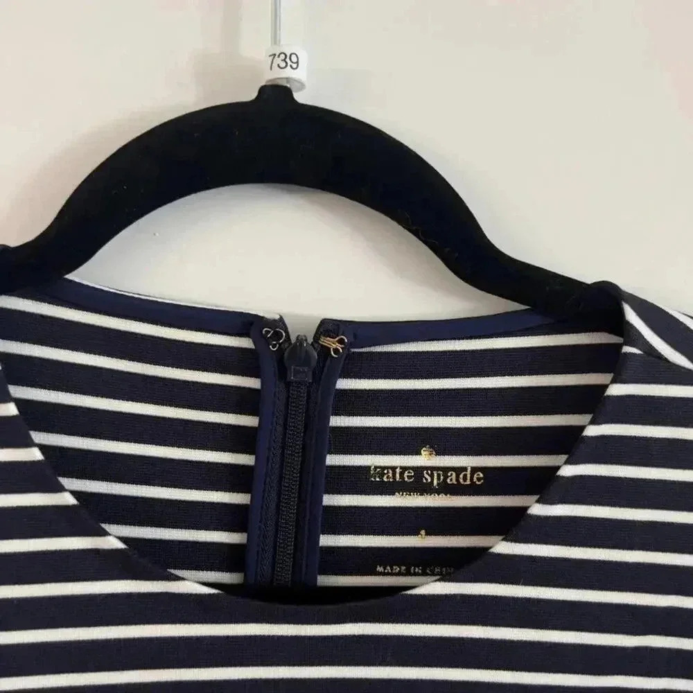 NWT Kate Spade Broome Street Stripe Ponte Dress – Size 4 - Picture 4 of 7